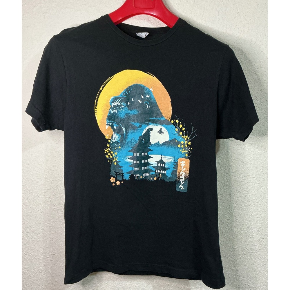 King Kong Japanese Men's Graphic T-Shirt Black Size M Cotton Streetwear Retro
